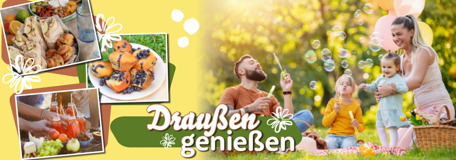 Banner zum Sortimentsthema »Draußen genießen«