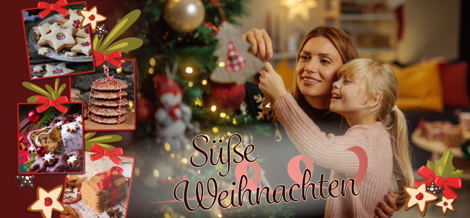 Süße Weihnachten. Zum Thema mit den Angeboten