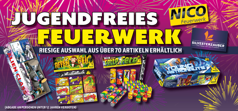Jugendfreies Feuerwerk. Zum Thema mit den Feuerwerks-Angeboten
