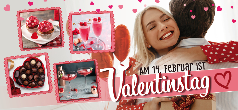 Valentinstag. Zum Thema mit den Angeboten