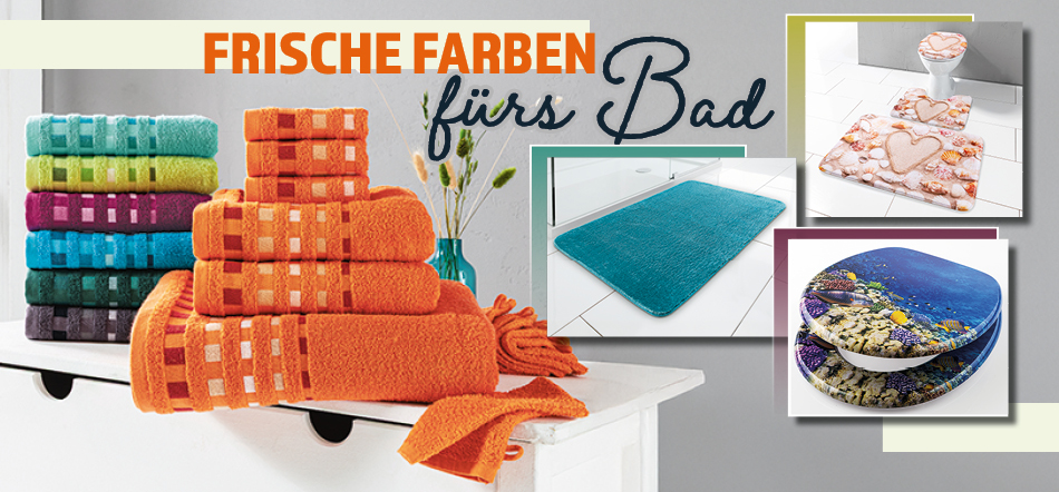 Frische Farben fürs Bad. Zum Thema mit den Badezimmer-Angeboten