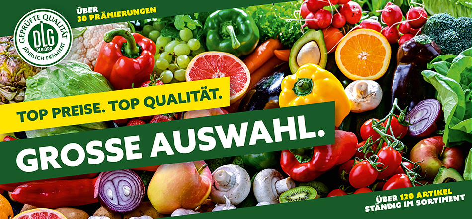 Jede Woche Obst- und Gemüseangebote. Öffnet aktuelle Artikelübersicht