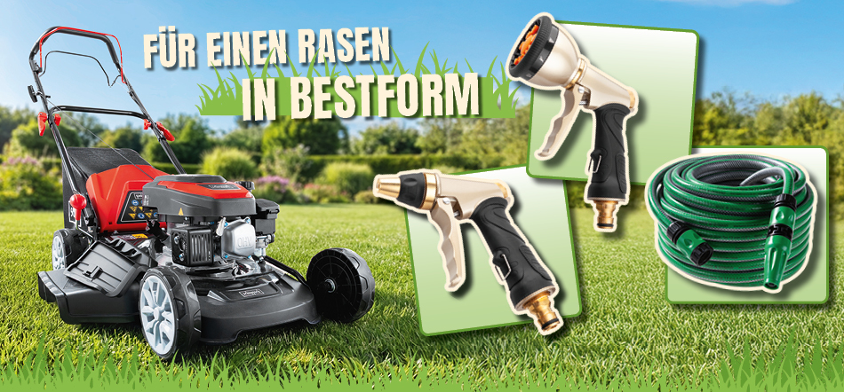 Für einen Rasen in Bestform. Zum Thema mit den Gartenartikel-Angeboten