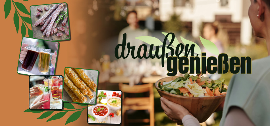 Draußen genießen. Zum Thema mit den Angeboten