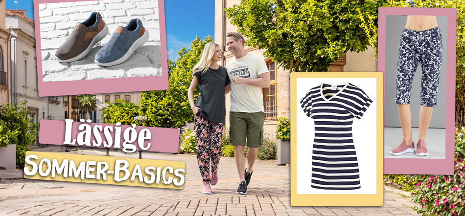 Lässige Sommer-Basics. Zum Thema mit den Modeartikel-Angeboten