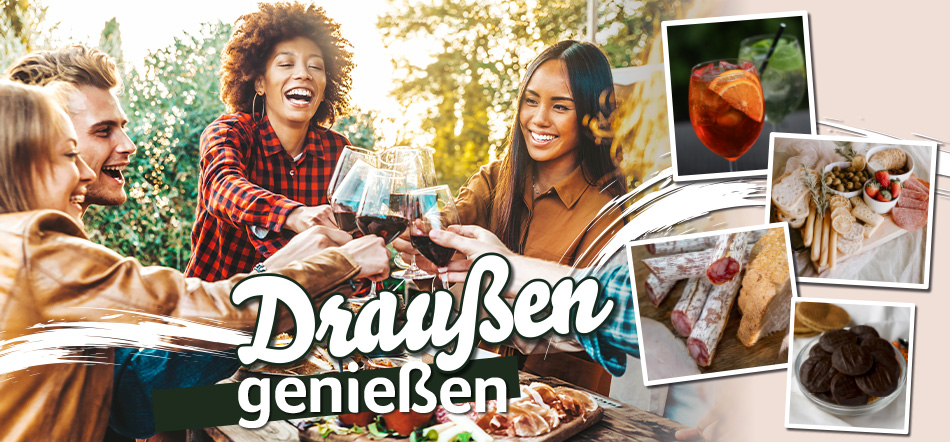 Draußen genießen. Zum Thema mit den Angeboten