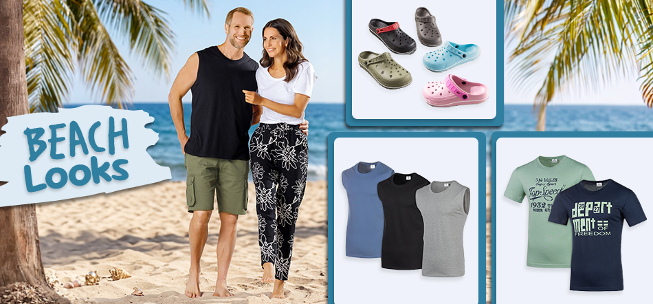 Beach Looks. Zum Thema mit den Modeartikel-Angeboten