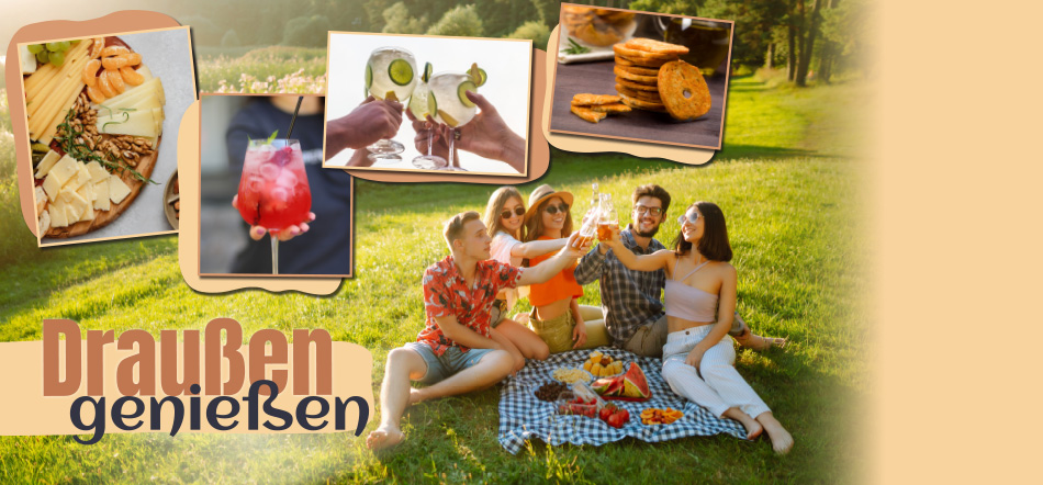 Draußen genießen. Zum Thema mit den Angeboten