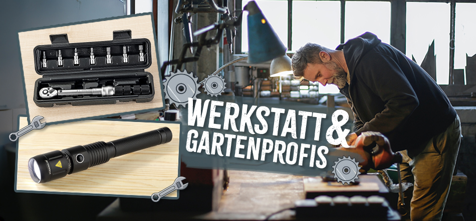 Werkstatt und Gartenprofis. Zum Thema mit den Werkstattartikel-Angeboten