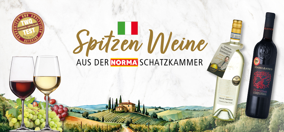 Italienische Spitzen Weine aus der NORMA Schatzkammer