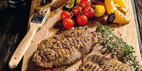 Schweineneackensteak mit Grillgemüse