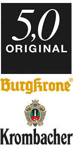 Marke »5,0 Original, Krombacher, Burgkrone«