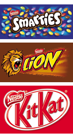 Marke »Smarties/Lion/KitKat«