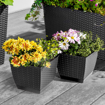 Blumentopf 2er-Set in Rattan-Optik