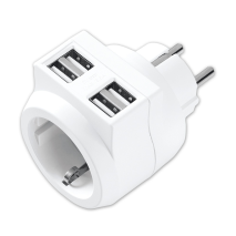 Steckdosenadapter mit 4 USB-Anschlüssen
