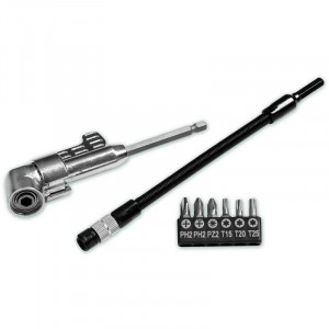 Produktbild »Winkelschraubvorsatz, flexibler Bit-Halter und Bit-Set 8-tlg.«