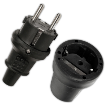 Gummi-Schutzkontakt-Stecker oder -Kupplung