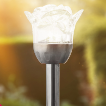 LED-Solar-Gartenstecker Rose
