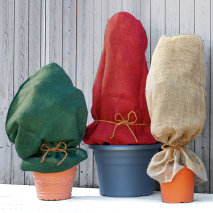 Jute-Frostschutzhaube