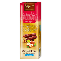 Waffelröllchen mit Haselnusscreme