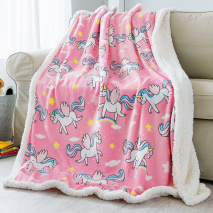 Kinder-Coral-Sherpa-Kuscheldecke