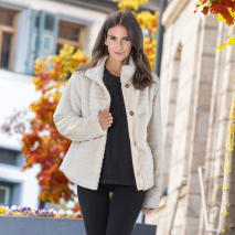 Blousonjacke in Felloptik