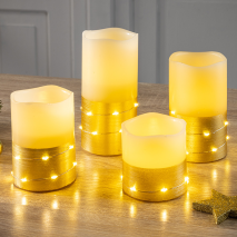 LED-Echtwachskerzen 4er-Set