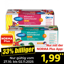 Allzweck-/ Gefrierbeutel mit Zip XXL