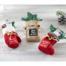 Weihnachts-Söckchen oder Jute-Geschenksäckchen