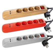 4-Wege-Steckdosenleiste mit USB