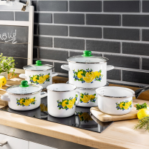 Produktbild »Emaille-Kochtopfsortiment 'Lemon'«