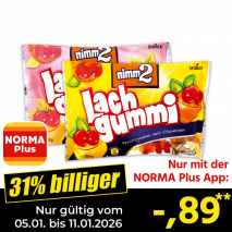 Nur mit der NORMA Plus App günstiger: »Lachgummi«