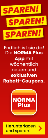 Sparen sparen sparen. Endlich ist sie da, die NormaPlus-App mit wöchentlich neuen und exklusiven Rabattcoupons Herunterladen und Sparen