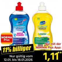 Nur mit der NORMA Plus App günstiger: »Ultimate Spülmittel«