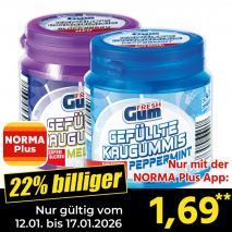 Nur mit der NORMA Plus App günstiger: »Gefüllte Kaugummis«