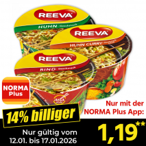 Nur mit der NORMA Plus App günstiger: »Instant Nudeln Big Cup«