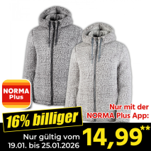 Nur mit der NORMA Plus App günstiger: »Teddy-Plüsch-Jacke«