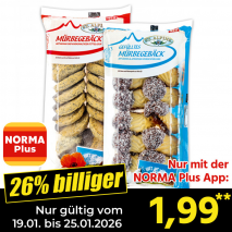 Nur mit der NORMA Plus App günstiger: »Mürbe­gebäck«