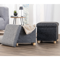 Sitzwürfel mit Aufbewahrung und Holzfüßen
