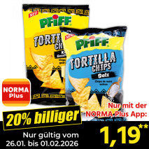 Nur mit der NORMA Plus App günstiger: »Tortilla Chips«