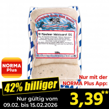Nur mit der NORMA Plus App günstiger: »Münchner Weißwurst XXL«