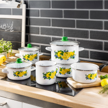 Emaille-Kochtopfsortiment Lemon