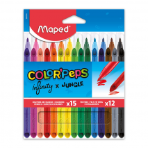 Color'Peps Jungle Filzstifte 12er-Set + Buntstifte Infinity 15er-Set