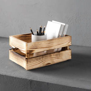 Produktbild »Dekokiste in geflammter Optik aus Kiefernholz«