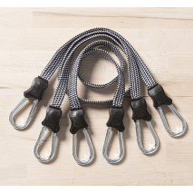 Karabinerhaken mit flachem Spanngummi 3-tlg.