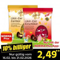 Nur mit der NORMA Plus App günstiger: »Likör-Eier«