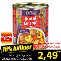 Nur mit der NORMA Plus App günstiger: »Fleischbällchen Eintopf«