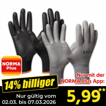 Nur mit der NORMA Plus App günstiger: »Arbeitshandschuhe 5 Paar«