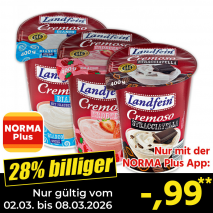Nur mit der NORMA Plus App günstiger: »Cremoso Joghurt«