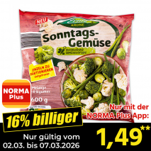 Nur mit der NORMA Plus App günstiger: »Gemüse Vielfalt«